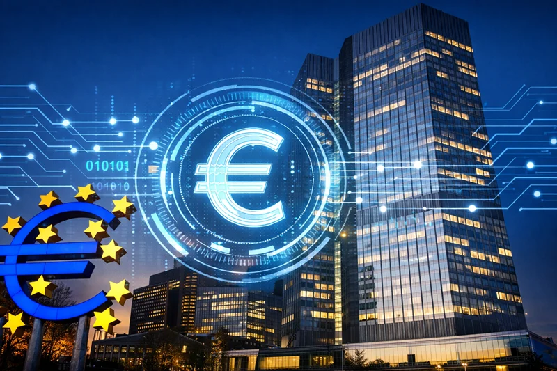 Euro digital pode custar 6 mil milhões de euros aos bancos Fachada do Banco Central Europeu associada ao projeto do euro digital